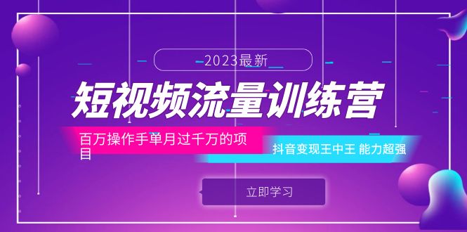 【副业项目6333期】短视频流量训练营：百万操作手单月过千万的项目：抖音变现王中王 能力超强-宏欣副业精选