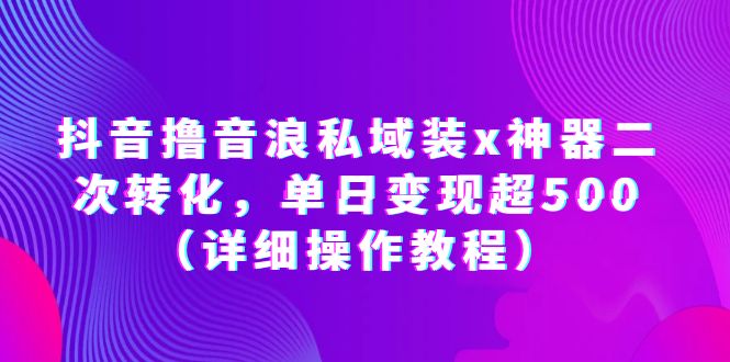 【副业项目6229期】抖音撸音浪私域装x神器二次转化，单日变现超500（详细操作教程）-宏欣副业精选