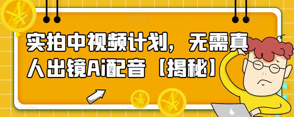 【副业项目6165期】实拍中视频计划，无需真人出镜Ai配音【揭秘】-宏欣副业精选