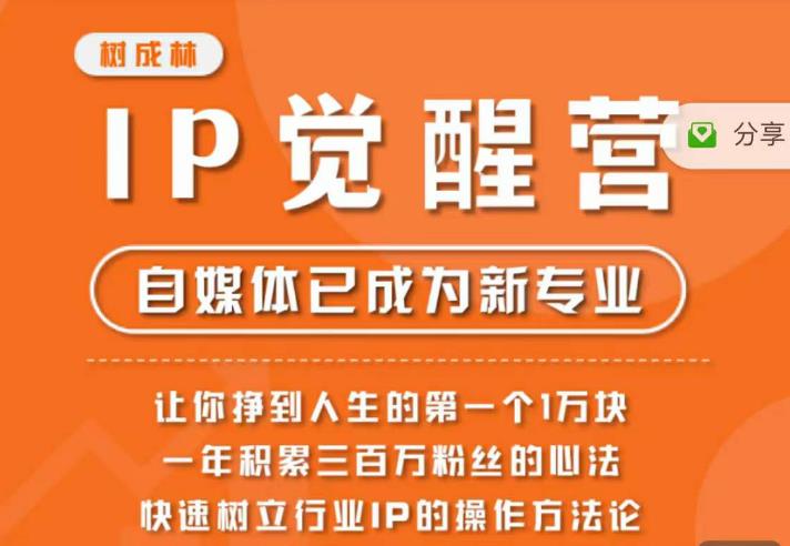 【副业项目6657期】树成林·IP觉醒营，快速树立行业IP的操作方法论，让你赚到人生的第一个1万块-宏欣副业精选