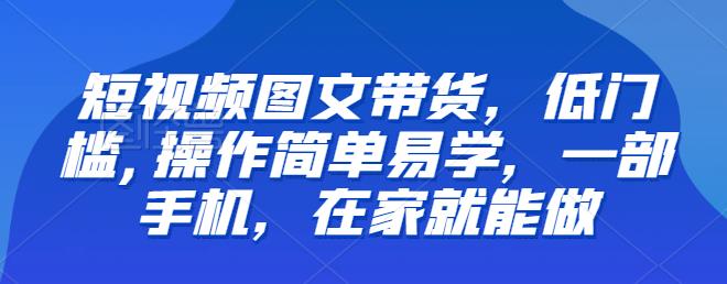 【副业项目6768期】【推荐】短视频图文带货，低门槛,操作简单易学，一部手机，在家就能做-宏欣副业精选