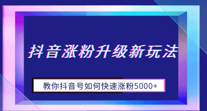 【副业项目6678期】抖音涨粉升级新玩法，教你抖音号如何快速涨粉5000+【揭秘】-宏欣副业精选