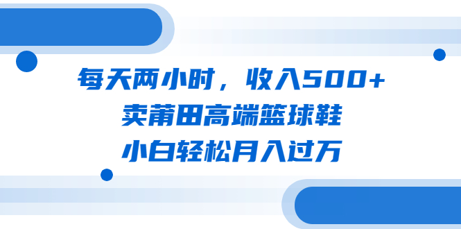 【副业项目6542期】每天两小时，收入500+，卖莆田高端篮球鞋，小白轻松月入过万（教程+素材）-宏欣副业精选