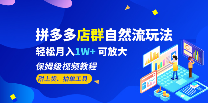 【副业项目6696期】拼多多店群自然流玩法，轻松月入1W+ 保姆级视频教程（附上货、拍单工具）-宏欣副业精选