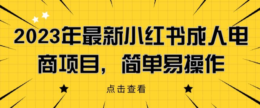 【副业项目6532期】2023年最新小红书成人电商项目，简单易操作【详细教程】-宏欣副业精选