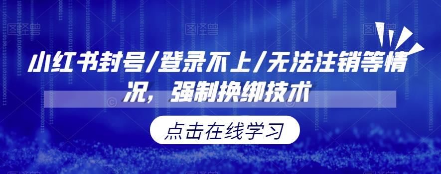 【副业项目6903期】小红书封号/登录不上/无法注销等情况，强制换绑技术【揭秘】-宏欣副业精选