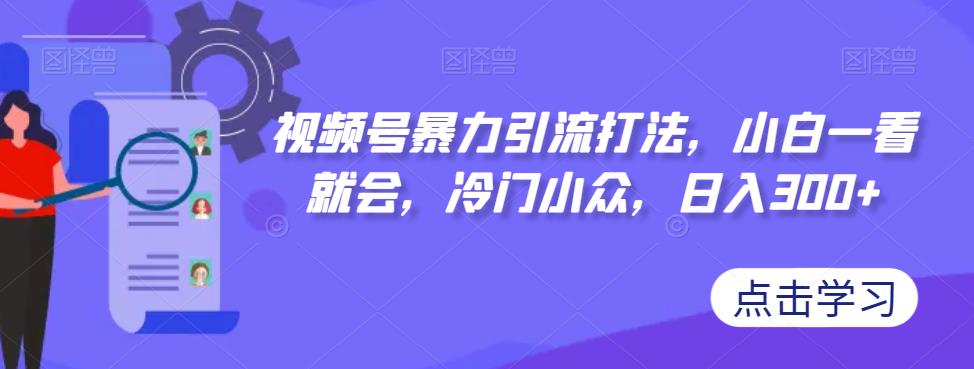 【副业项目7417期】视频号暴力引流打法，小白一看就会，冷门小众，日入300+【揭秘】-宏欣副业精选