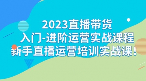 【副业项目7300期】2023直播带货入门-进阶运营实战课程：新手直播运营培训实战课-宏欣副业精选