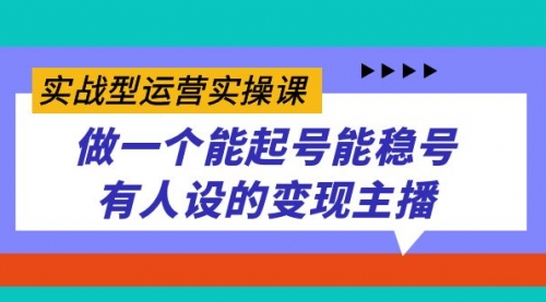 【副业项目7653期】实战型运营实操课，做一个能起号能稳号有人设的变现主播-宏欣副业精选