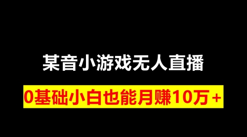 【副业项目8196期】靠小游戏直播月入10W+，每天两小时，保姆式教程-宏欣副业精选