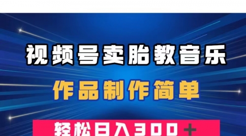 【副业项目8197期】视频号卖胎教音乐，作品制作简单，一单49，轻松日入300＋-宏欣副业精选