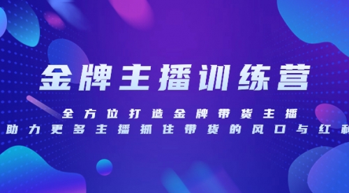 【副业项目8258期】金牌主播特训营，全方位打造金牌带货主播，助力更多主播抓住带货的风口-宏欣副业精选