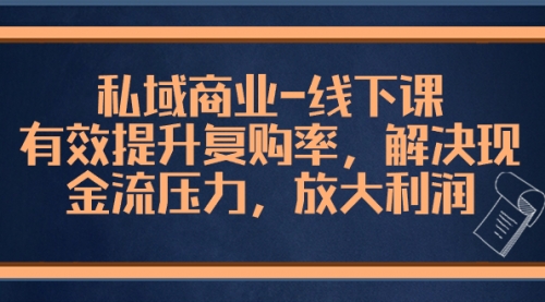 【副业项目8578期】私域商业-线下课，有效提升复购率，解决现金流压力，放大利润-宏欣副业精选