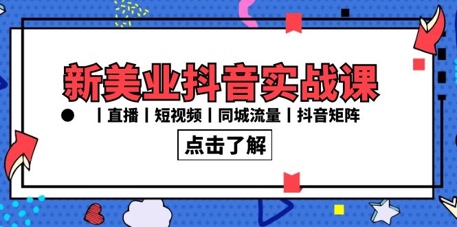 新美业抖音实战课-直播-短视频-同城流量-抖音矩阵（30节课）-宏欣副业精选