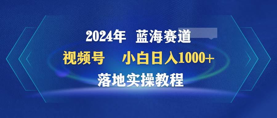 2024年蓝海赛道 视频号 小白日入1000+ 落地实操教程-宏欣副业精选