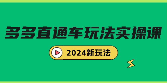 多多直通车玩法实战课，2024新玩法（7节课）-宏欣副业精选