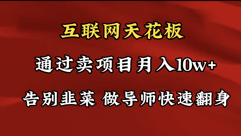 导师训练营互联网的天花板，让你告别韭菜，通过卖项目月入10w+，一定要-宏欣副业精选