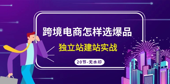 跨境电商怎样选爆品，独立站建站实战（20节高清无水印课程）-宏欣副业精选