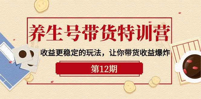 养生号带货特训营【12期】收益更稳定的玩法，让你带货收益爆炸-9节直播课-宏欣副业精选