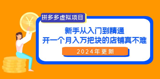 拼多多虚拟项目：入门到精通，开一个月入万把块的店铺 真不难（24年更新）-宏欣副业精选