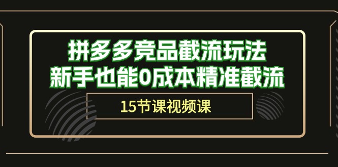 拼多多竞品截流玩法，新手也能0成本精准截流（15节课）-宏欣副业精选