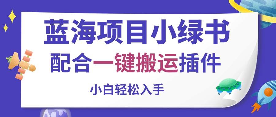 蓝海项目小绿书，配合一键搬运插件，小白轻松入手-宏欣副业精选