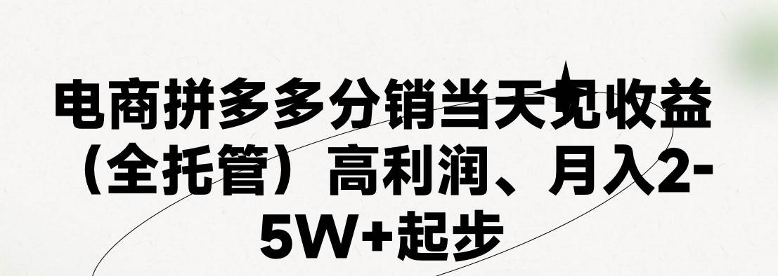 最新拼多多模式日入4K+两天销量过百单，无学费、 老运营代操作、小白福…-宏欣副业精选