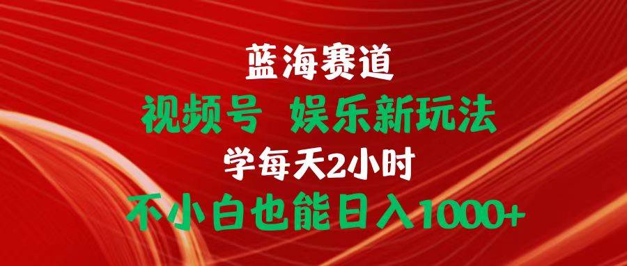 蓝海赛道视频号 娱乐新玩法每天2小时小白也能日入1000+-宏欣副业精选