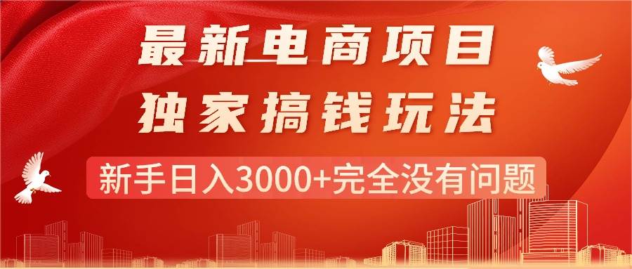 最新电商项目-搞钱玩法，新手日入3000+完全没有问题-宏欣副业精选