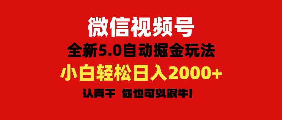 微信视频号变现，5.0全新自动掘金玩法，日入利润2000+有手就行-宏欣副业精选