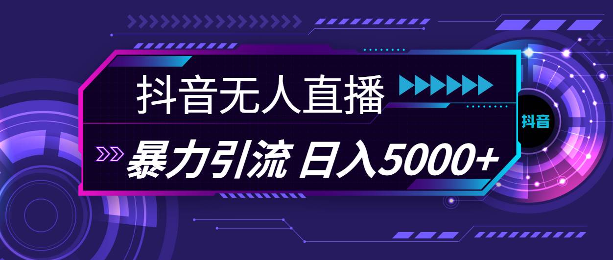 抖音无人直播，暴利引流，日入5000+-宏欣副业精选